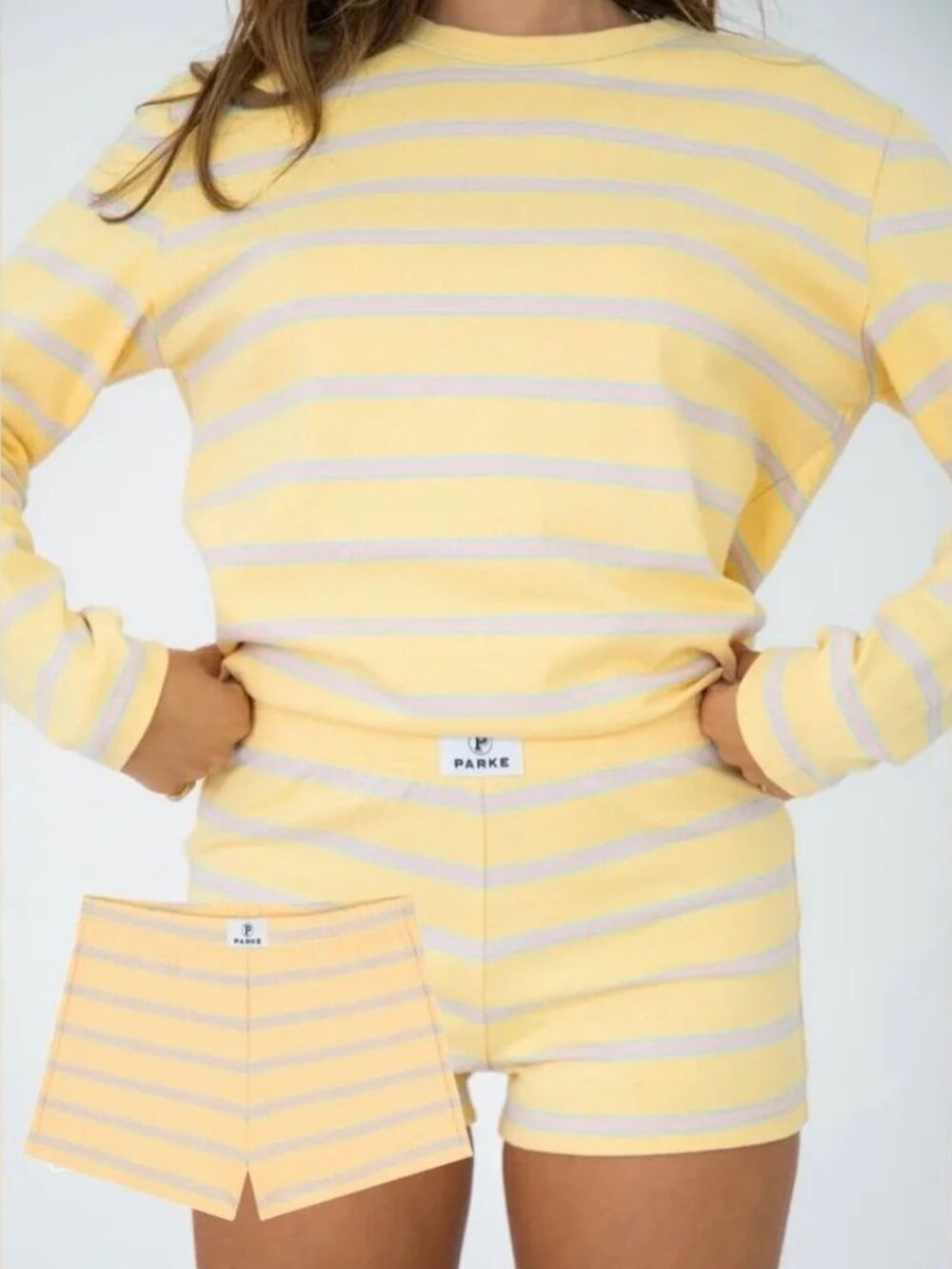 Parke Cotton Mini Shorts - Birthday Stripe - Size Large